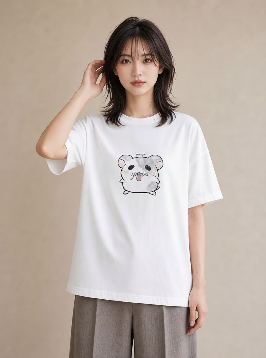 Tシャツ レディース ロボロフスキー ペット 動物 イラスト 個性的 おしゃれギフト 社会人 白T