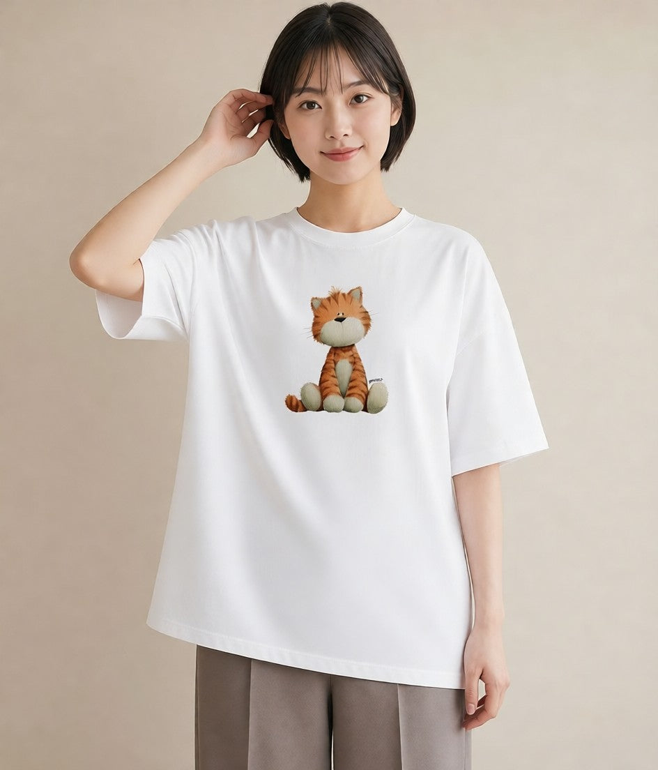 デザインTシャツ レディース ベンガル 猫 ねこ イラスト カジュアル 友達ギフト 部屋着 白T