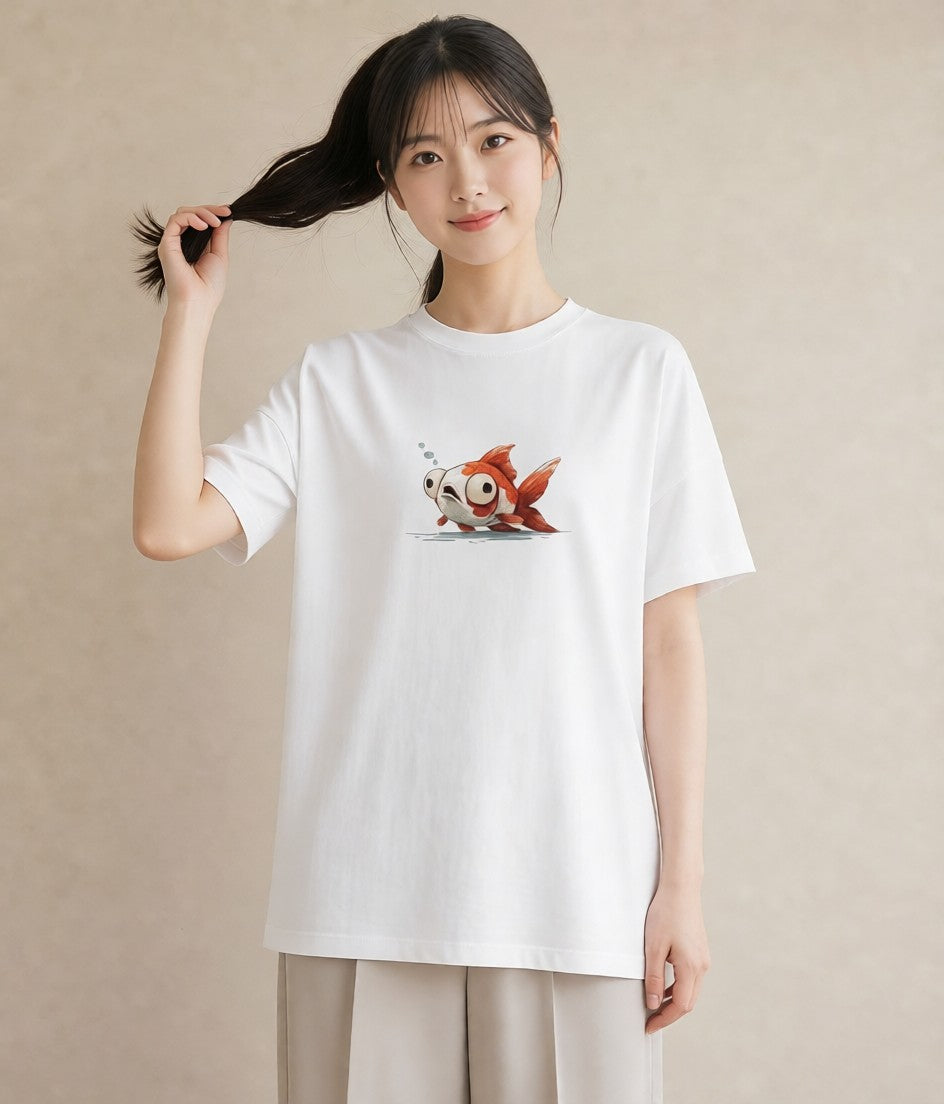 半袖Tシャツ レディース カクレクマノミ 海の生き物 海 イラスト ペアコーデ 秋コーデ 白T