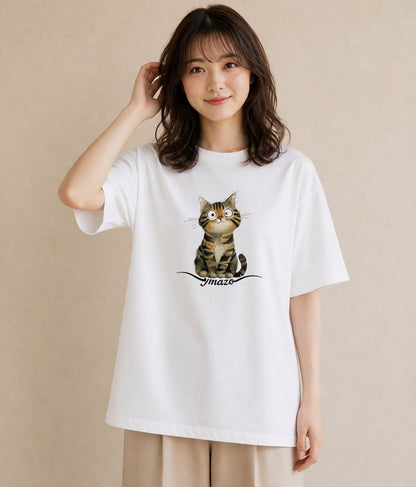 グラフィックTシャツ レディース 子猫 猫 ねこ イラスト 旅行コーデ 旅行 母娘コーデ 白T
