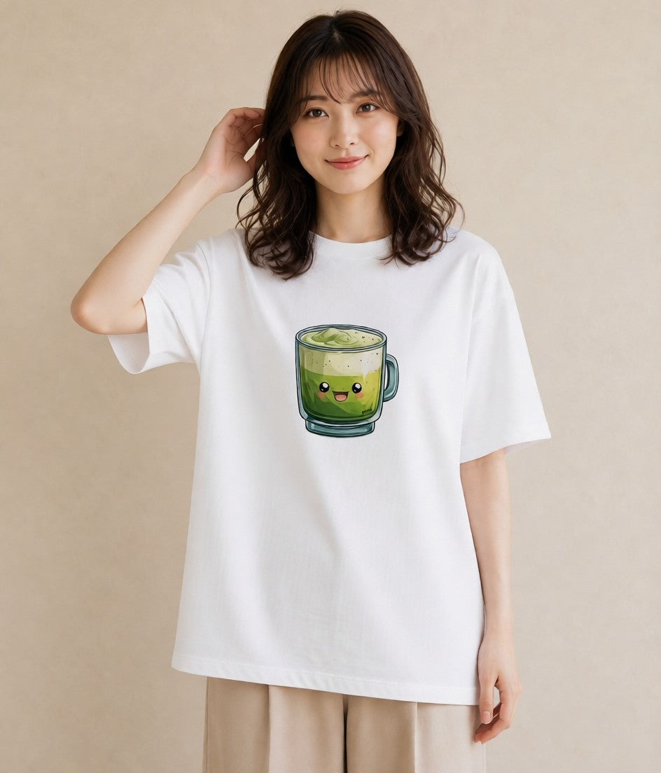 プリントTシャツ レディース 抹茶 食べ物 フード イラスト シック 旅行用 海 白T