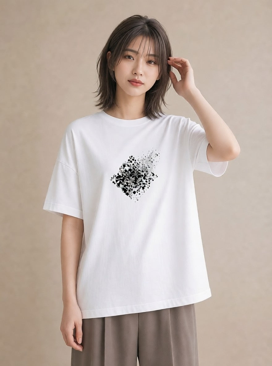 Tシャツ レディース レースハンカチ レース ハンカチ ナチュラル アンティーク イラスト 上品 旅行 母娘コーデ 白T