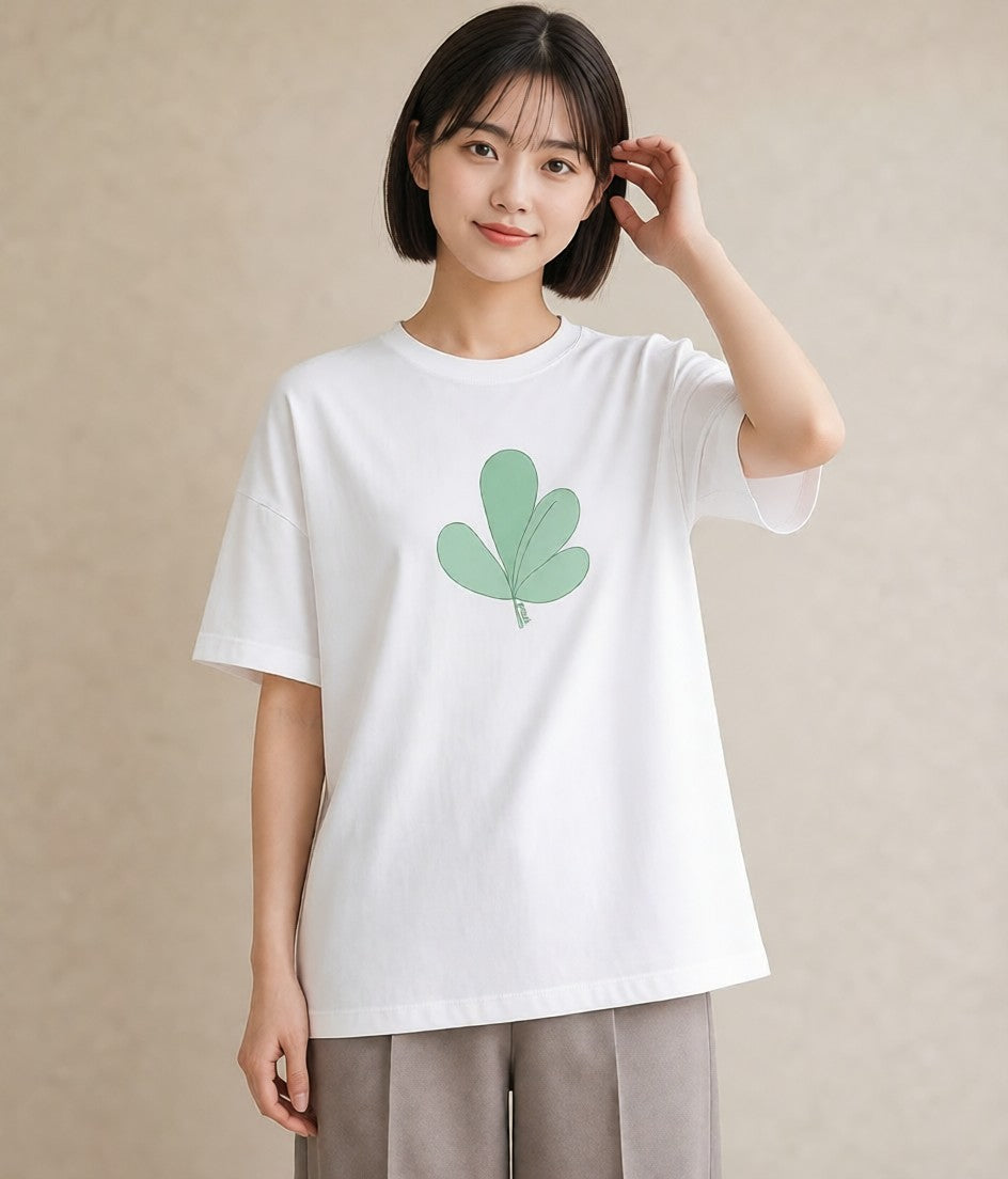 デザインTシャツ レディース 観葉植物 植物 ボタニカル イラスト 個性的 帰省 ラフ 白T