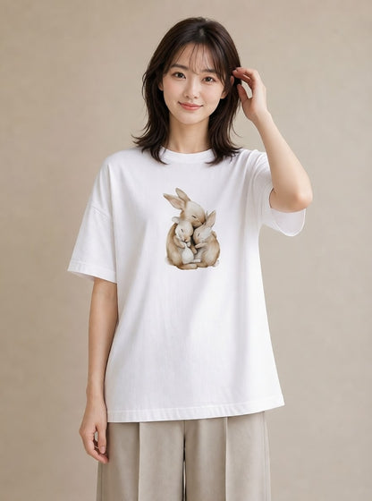 プリントTシャツ レディース ホーランドロップ ペット 動物 イラスト カジュアル 送別ギフト 通勤 白T