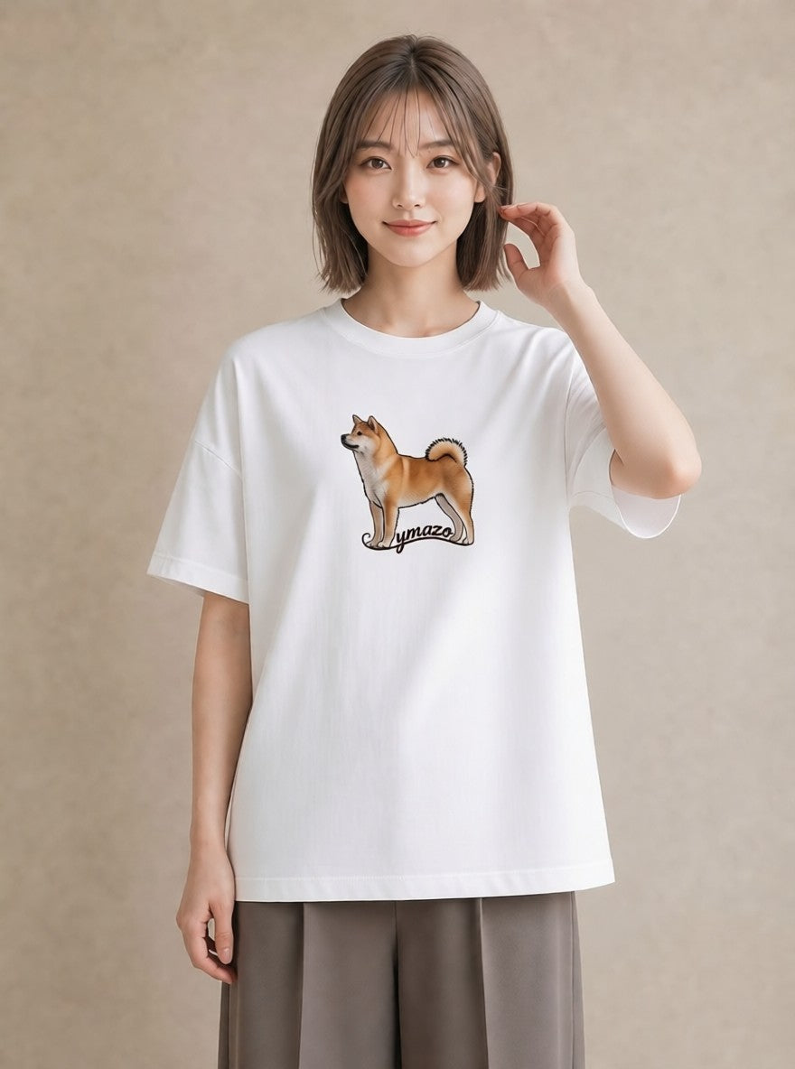 グラフィックTシャツ レディース 柴犬 しばいぬ 犬 いぬ イラスト 休日コーデ ギフト 母の日 白T
