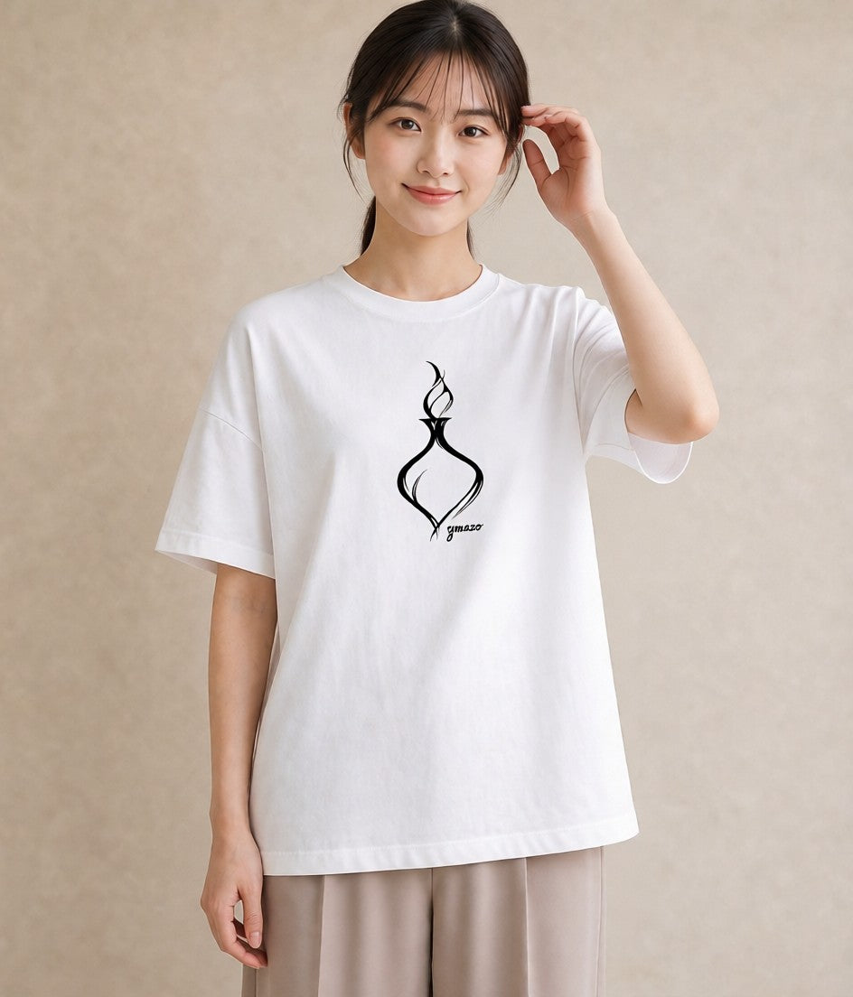 デザインTシャツ レディース 香水 香水瓶 パフューム イラスト カフェコーデ 海 カフェ巡り 白T