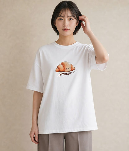Tシャツ レディース ドーナツ 食べ物 フード イラスト 可愛い 誕生日プレゼント 綿100 白T