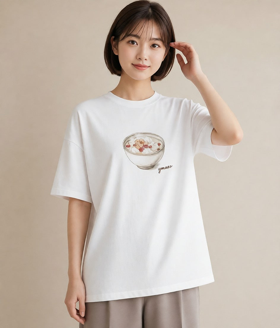 Tシャツ レディース ベーグル 食べ物 フード イラスト 韓国風 女性 旅行用 白T
