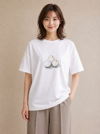 デザインTシャツ レディース 目玉焼き 食べ物 フード イラスト カジュアル 部屋着 女性向けギフト 白T