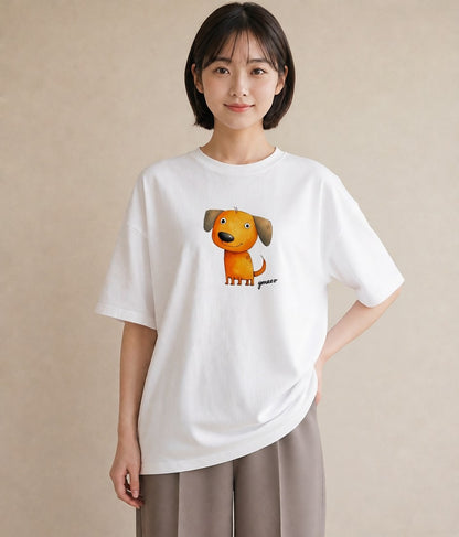 グラフィックTシャツ レディース 犬好き 犬 いぬ イラスト 秋コーデ おしゃれギフト 白T