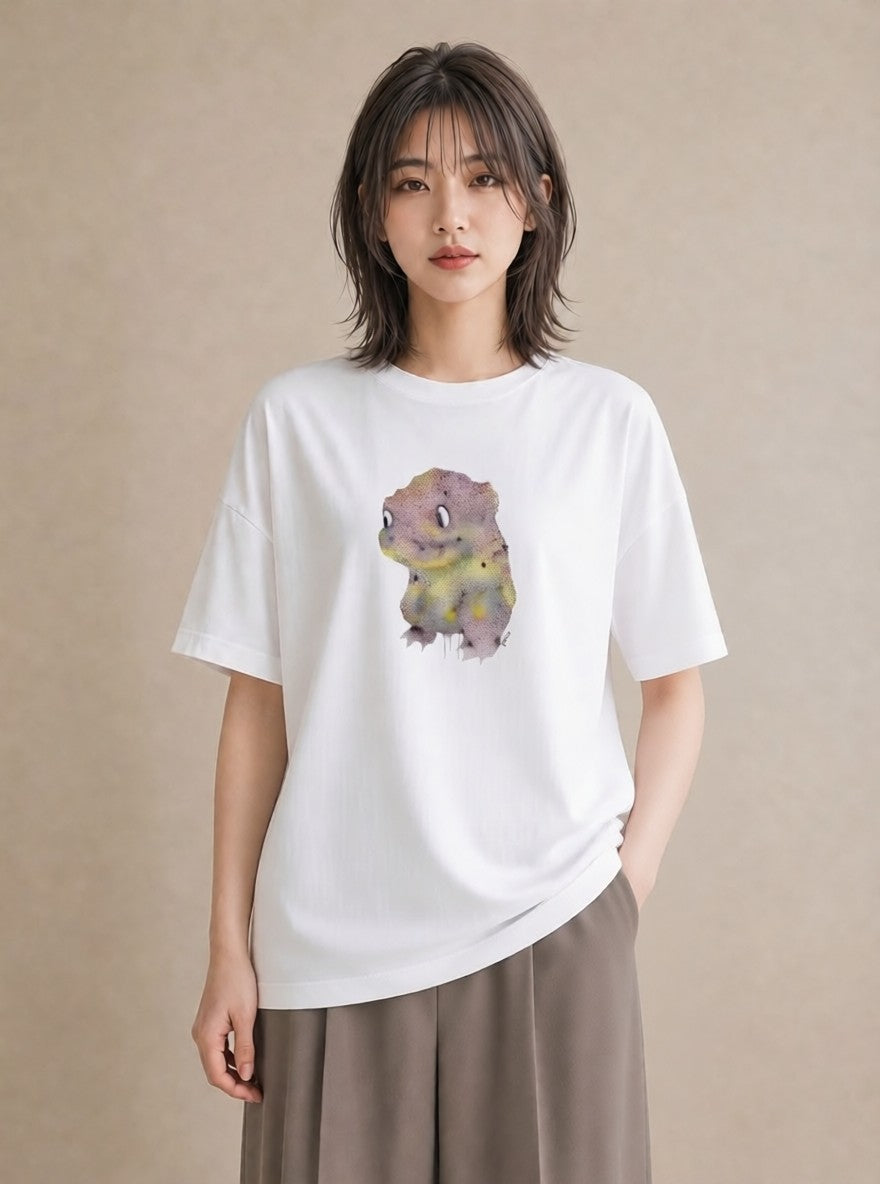 Tシャツ レディース ウーパールーパー ペット 動物 イラスト きれいめカジュアル カフェ服 クリスマス 白T