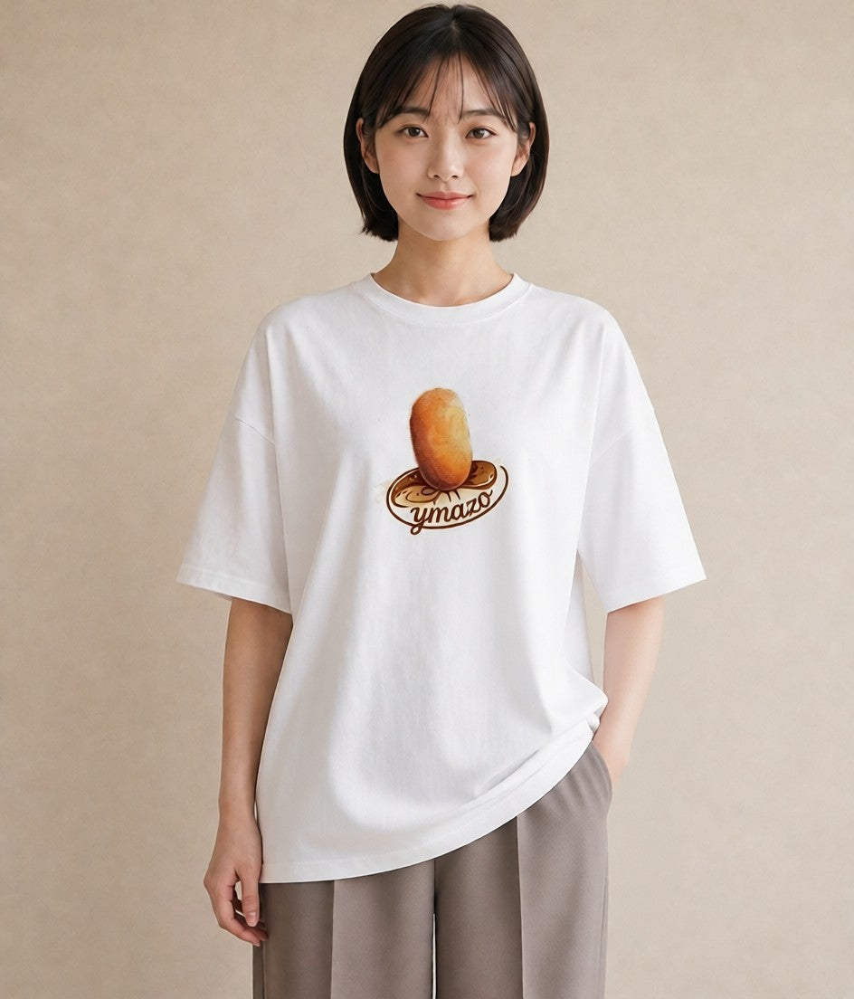 プリントTシャツ レディース 目玉焼き 食べ物 フード イラスト 旅行コーデ 20代 カジュアルコーデ 白T