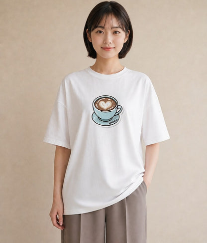グラフィックTシャツ レディース エスプレッソ 食べ物 フード イラスト 可愛い デート 帰省 白T