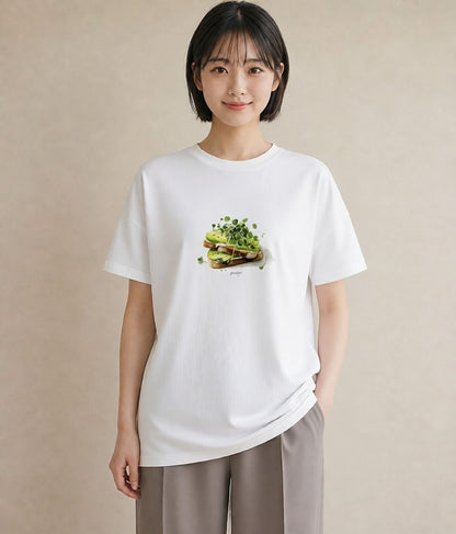 グラフィックTシャツ レディース アボカド 食べ物 フード イラスト 水彩風 秋コーデ おしゃれギフト 白T