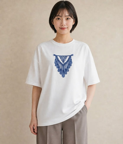 半袖Tシャツ レディース 風鈴 ガラス 夏 ナチュラル アンティーク イラスト ミニマル 春服 ミセス 白T