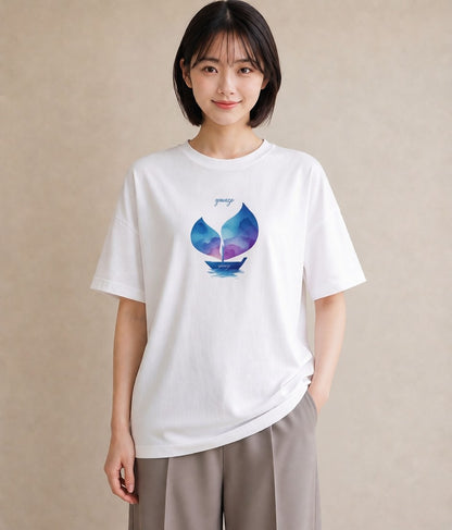 Tシャツ レディース 傘 水たまり 雨 ナチュラル アンティーク イラスト カフェコーデ 姉妹 送別ギフト 白T