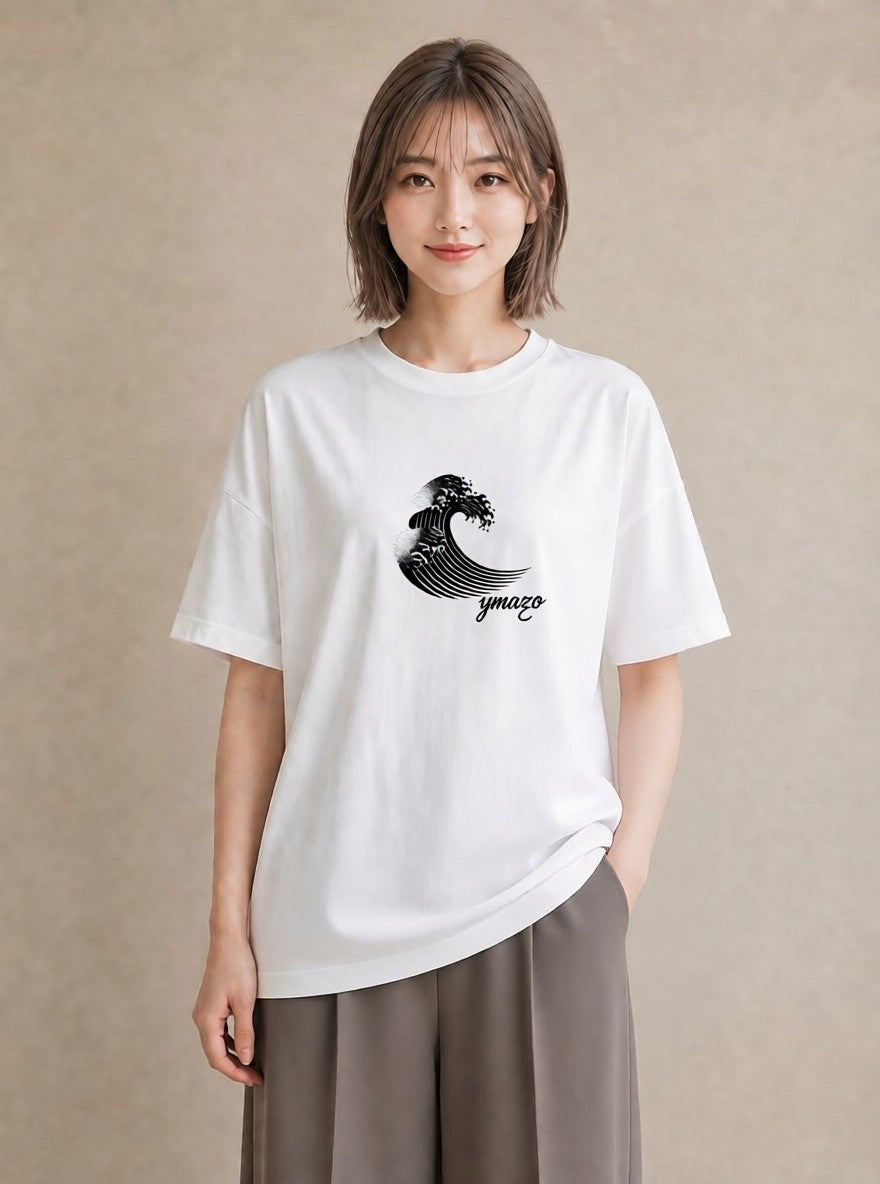 グラフィックTシャツ レディース 紙の船 水辺 ナチュラル アンティーク イラスト 散歩 お出かけ 白T