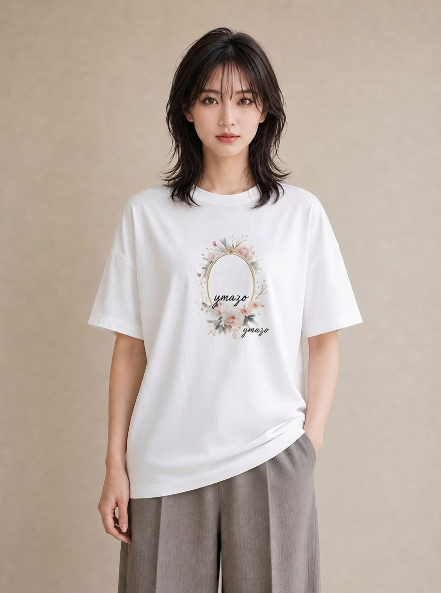 半袖Tシャツ レディース 封蝋 手紙 アンティーク ナチュラル イラスト 上品 散歩 お出かけ 白T