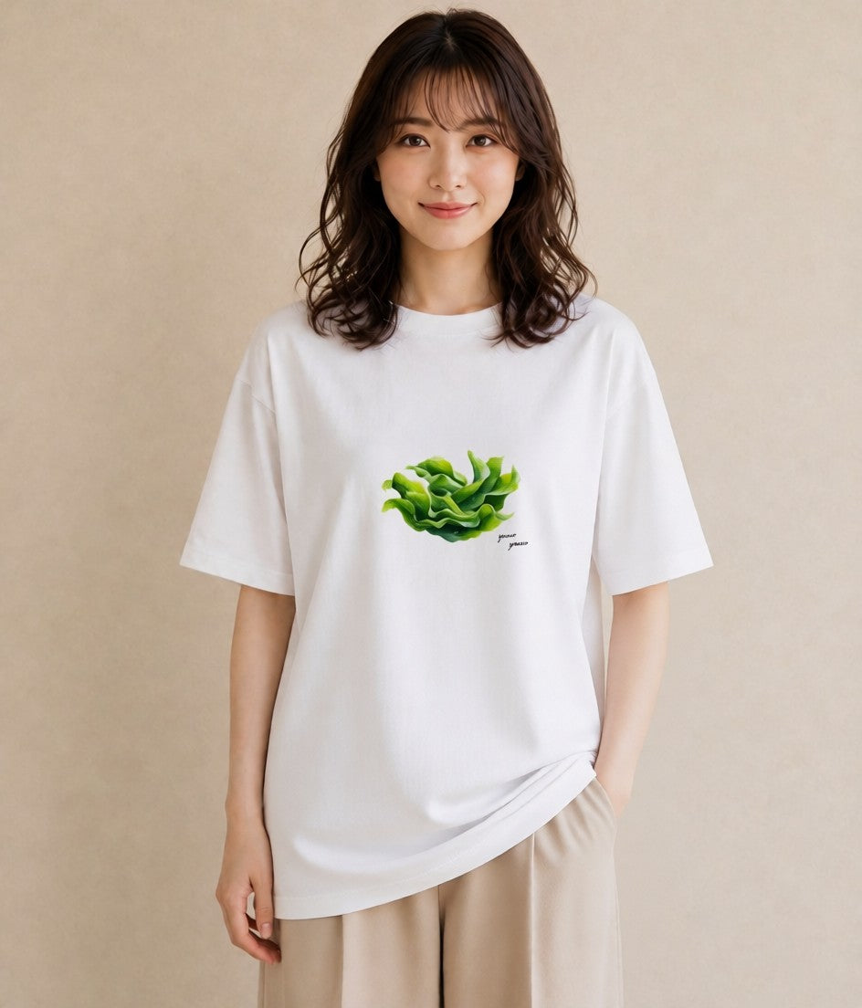 デザインTシャツ レディース シダ 植物 ボタニカル イラスト 手描き風 週末コーデ 敬老の日 白T