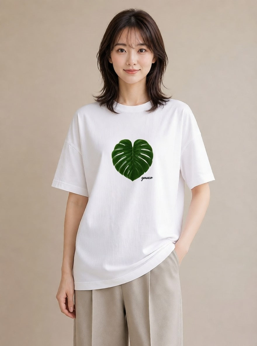 グラフィックTシャツ レディース モンステラ 植物 ボタニカル イラスト お洒落 お揃い 親子 白T