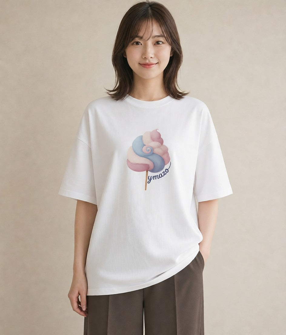 デザインTシャツ レディース キャンディ 食べ物 フード イラスト 可愛い 20代 カジュアルコーデ 白T