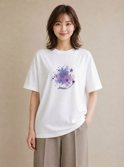 グラフィックTシャツ レディース 牡羊座 星空 宇宙 イラスト ポップ デート 帰省 白T