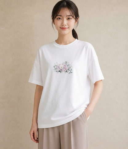デザインTシャツ レディース 封蝋 手紙 アンティーク ナチュラル イラスト ミニマル 公園 ママ 白T