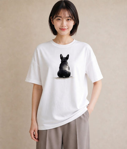 半袖Tシャツ レディース フレンチブルドッグ フレブル 犬 いぬ イラスト 旅行コーデ 部屋着 女性向けギフト 白T