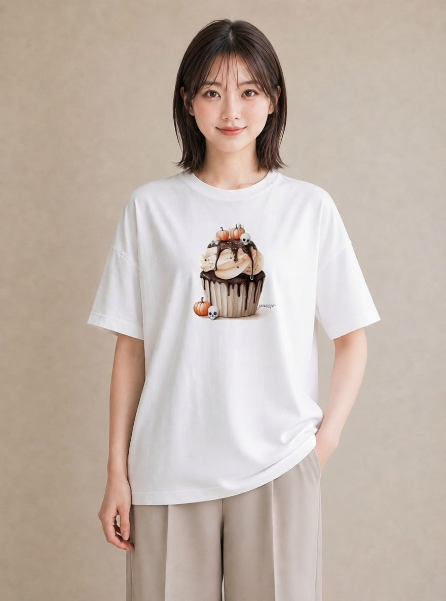 デザインTシャツ レディース チョコ 食べ物 フード イラスト ボタニカル デート 帰省 白T