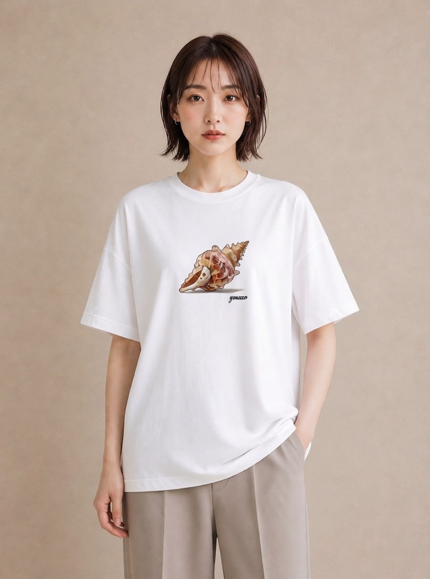 グラフィックTシャツ レディース かたつむり 昆虫 虫 イラスト ラフ 夏コーデ 通学 白T