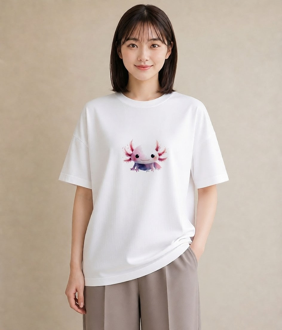 プリントTシャツ レディース チンアナゴ 海の生き物 海 イラスト アート風 レイヤード 友達ギフト 白T