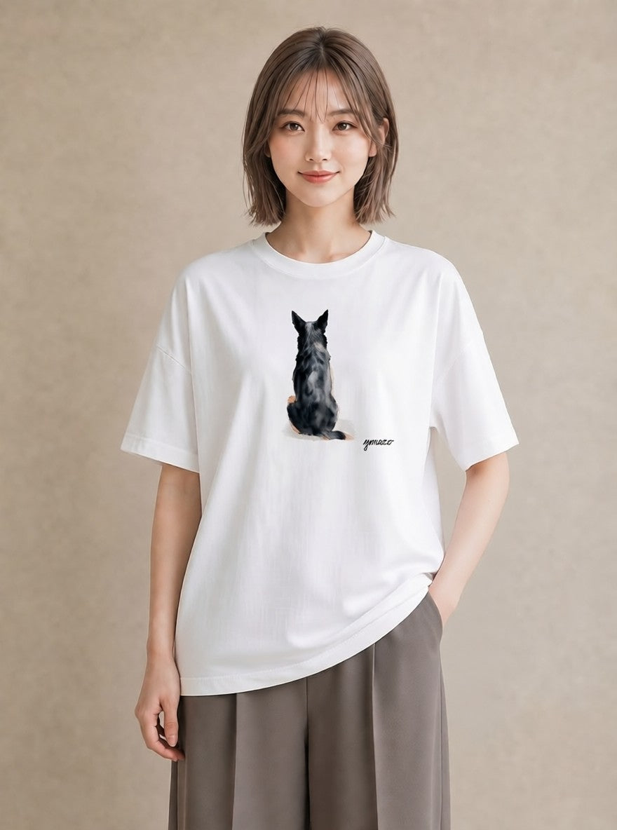 デザインTシャツ レディース スフィンクス 猫 ねこ イラスト アート風 カフェ巡り 女子会 白T