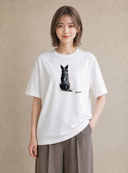 デザインTシャツ レディース スフィンクス 猫 ねこ イラスト アート風 カフェ巡り 女子会 白T