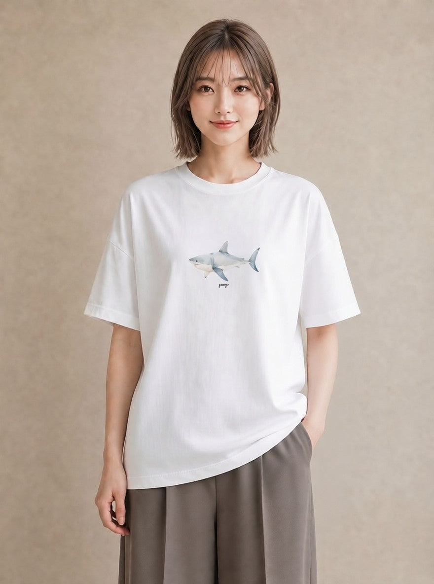 デザインTシャツ レディース マンボウ 海の生き物 海 イラスト ボタニカル 姉妹 送別ギフト 白T