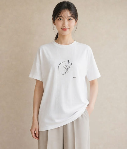 プリントTシャツ レディース 猫 ねこ ネコ イラスト 水彩風 ギフト 母の日 白T