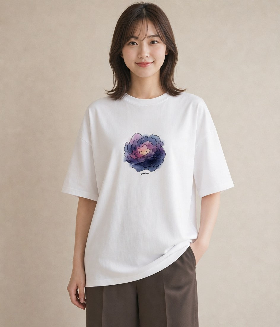半袖Tシャツ レディース 射手座 星空 宇宙 イラスト 上品 送別ギフト 通勤 白T