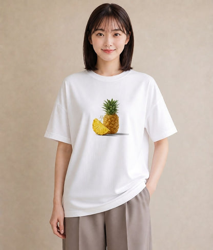 Tシャツ レディース パイナップル 食べ物 フード イラスト ガーリー 母娘コーデ 自分用 白T