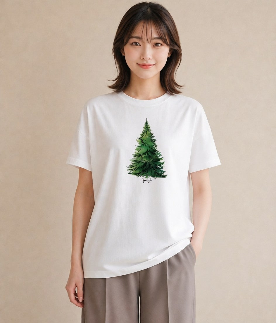 半袖Tシャツ レディース 木 植物 ボタニカル イラスト アート風 おしゃれギフト 社会人 白T