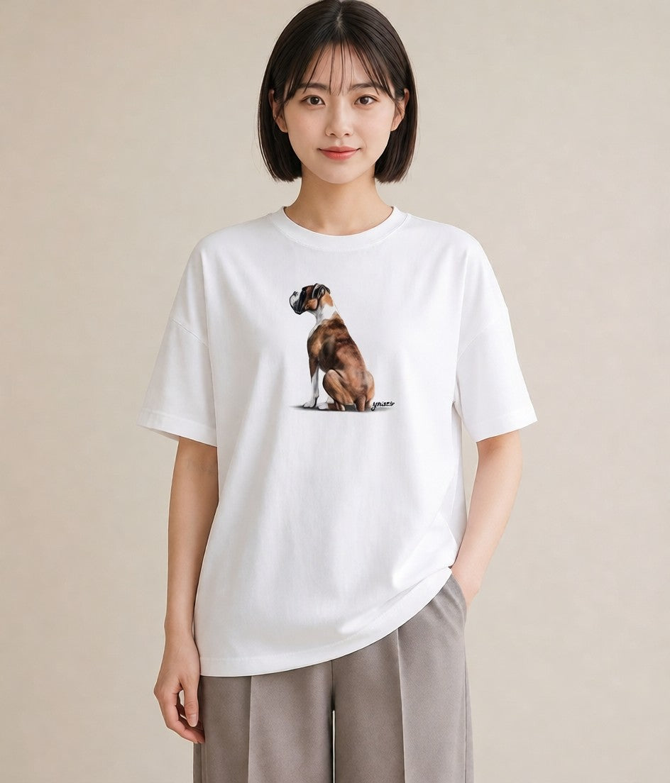 Tシャツ レディース ミックス犬 犬 いぬ イラスト お洒落 女性 旅行用 白T