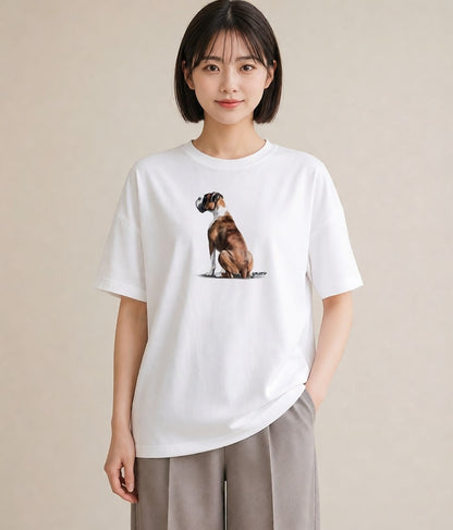 Tシャツ レディース ミックス犬 犬 いぬ イラスト お洒落 女性 旅行用 白T