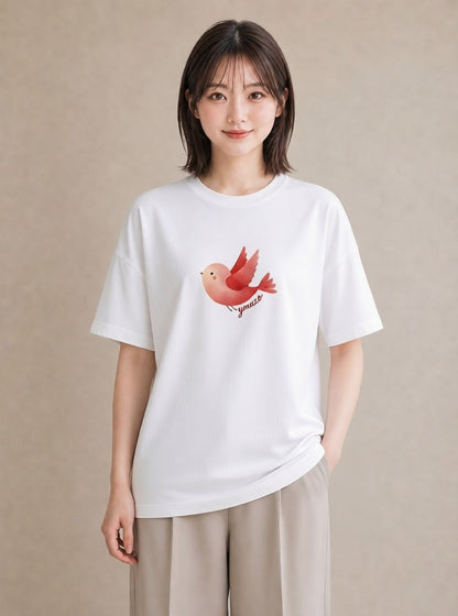 デザインTシャツ レディース マメルリハ ペット 動物 イラスト 線画 ホワイトデー 春服 白T