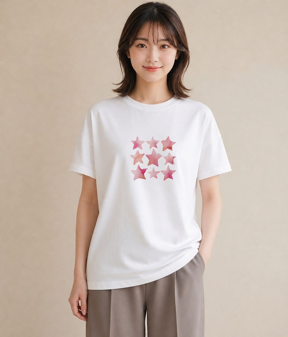 デザインTシャツ レディース 射手座 星空 宇宙 イラスト 公園 ママ 白T