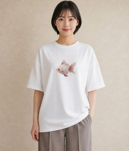 デザインTシャツ レディース メダカ ペット 動物 イラスト 春コーデ 姉妹 白T