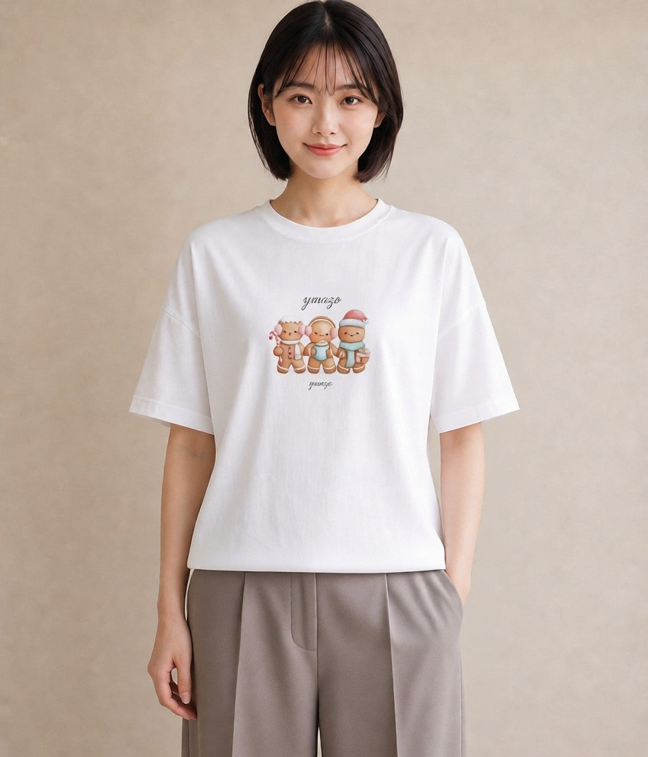 Tシャツ レディース クッキー 食べ物 フード イラスト お洒落 買い物 夏コーデ 白T