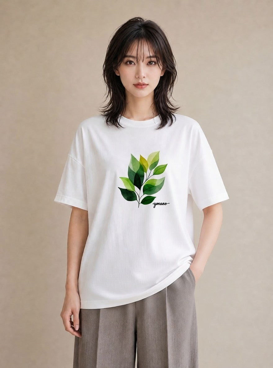 Tシャツ レディース つる 植物 ボタニカル イラスト モード クリスマス 旅行 白T