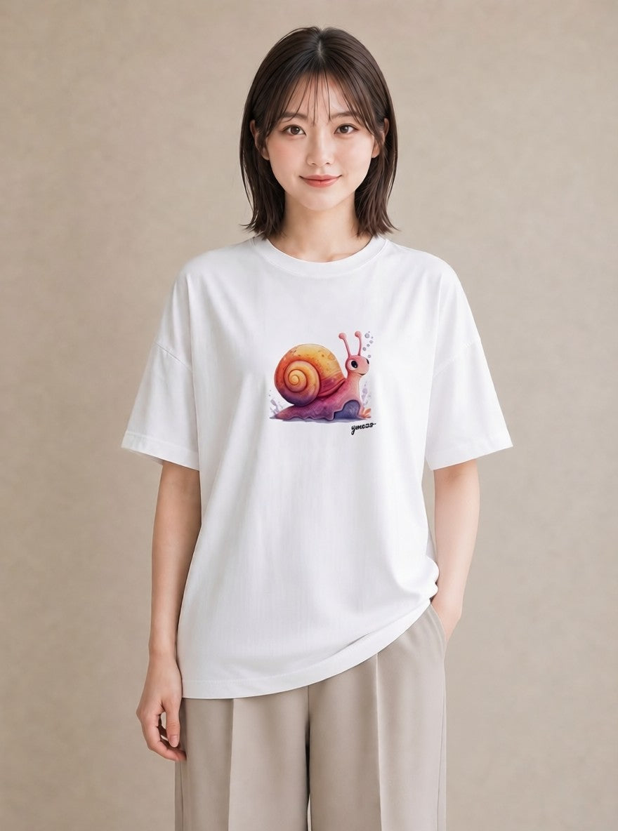 デザインTシャツ レディース 貝 海の生き物 海 イラスト お洒落 休日 ペアコーデ 白T