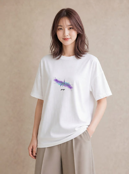 グラフィックTシャツ レディース 水瓶座 星空 宇宙 イラスト ボタニカル 海 カフェ巡り 白T