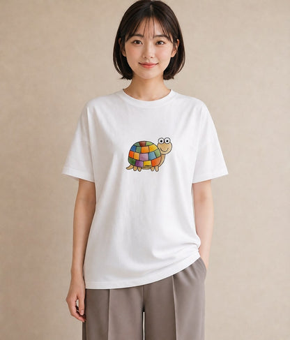 半袖Tシャツ レディース かたつむり 昆虫 虫 イラスト カジュアル お出かけ 普段着 白T