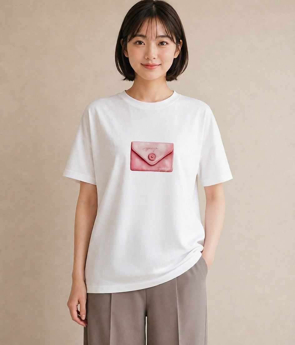 プリントTシャツ レディース 封蝋 手紙 アンティーク ナチュラル イラスト 淡色 おしゃれギフト 社会人 白T