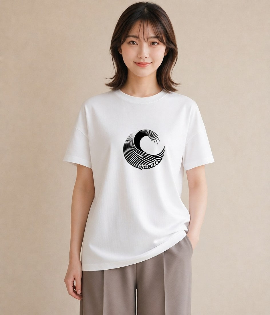 プリントTシャツ レディース 海 リゾート 夏 イラスト きれいめカジュアル ペアコーデ 秋コーデ 白T